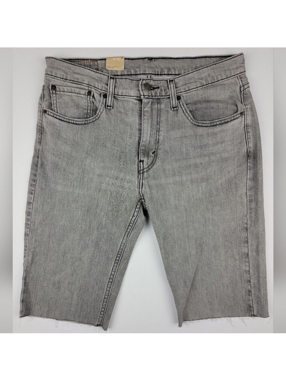 NEW Levis 514 Gray Slim Stretch Cut-Off Denim Jean Shorts Mens 32 Levi's